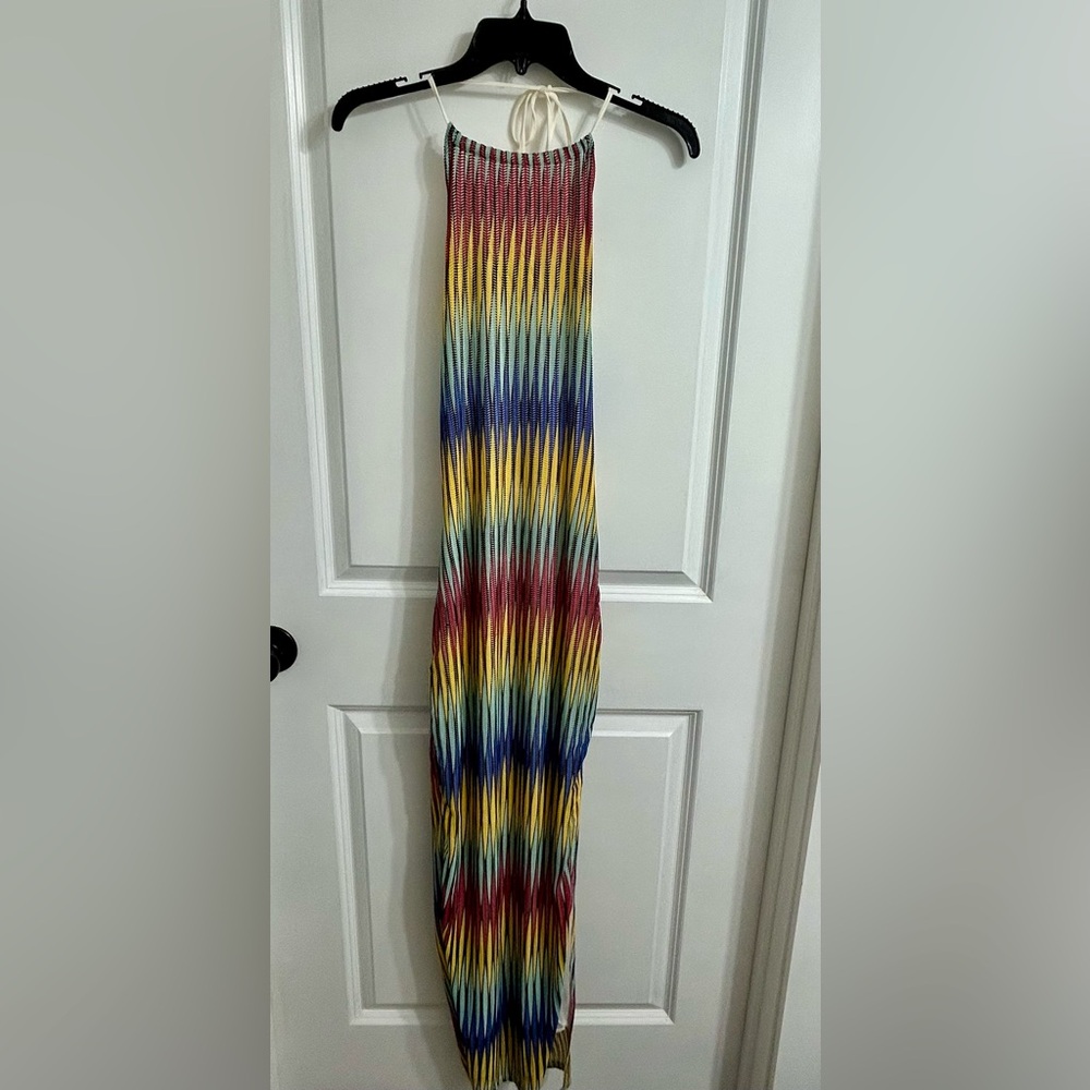 Forever 21 Chevron Print Halter Maxi Dress | Festival Vibes | Size S